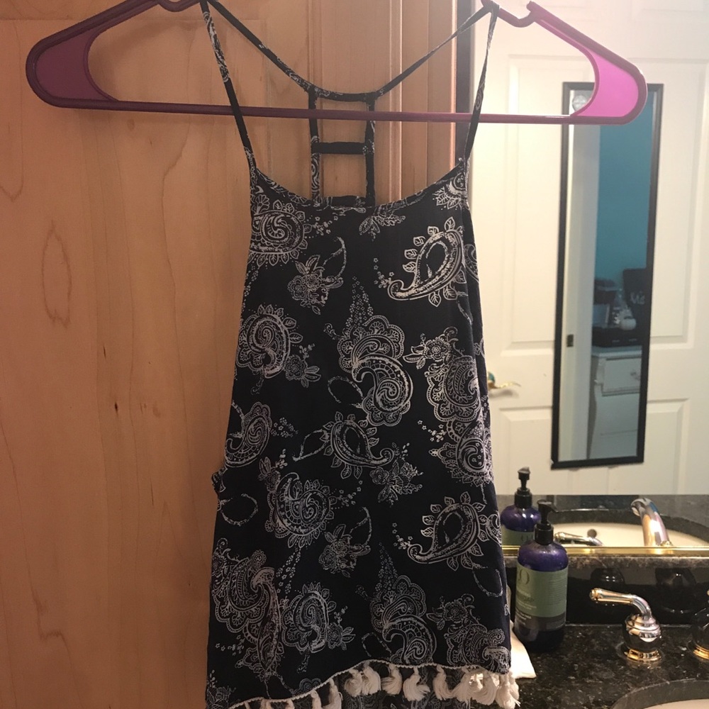 Blue and white forever 21 tank top